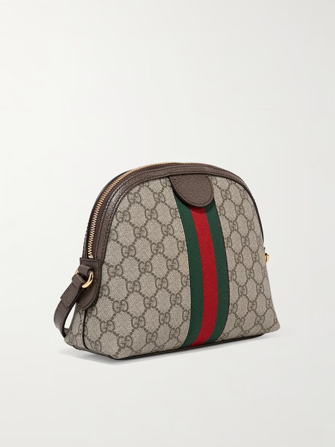 Ophidia textured leather-trimmed printed coated-canvas shoulder bag #4