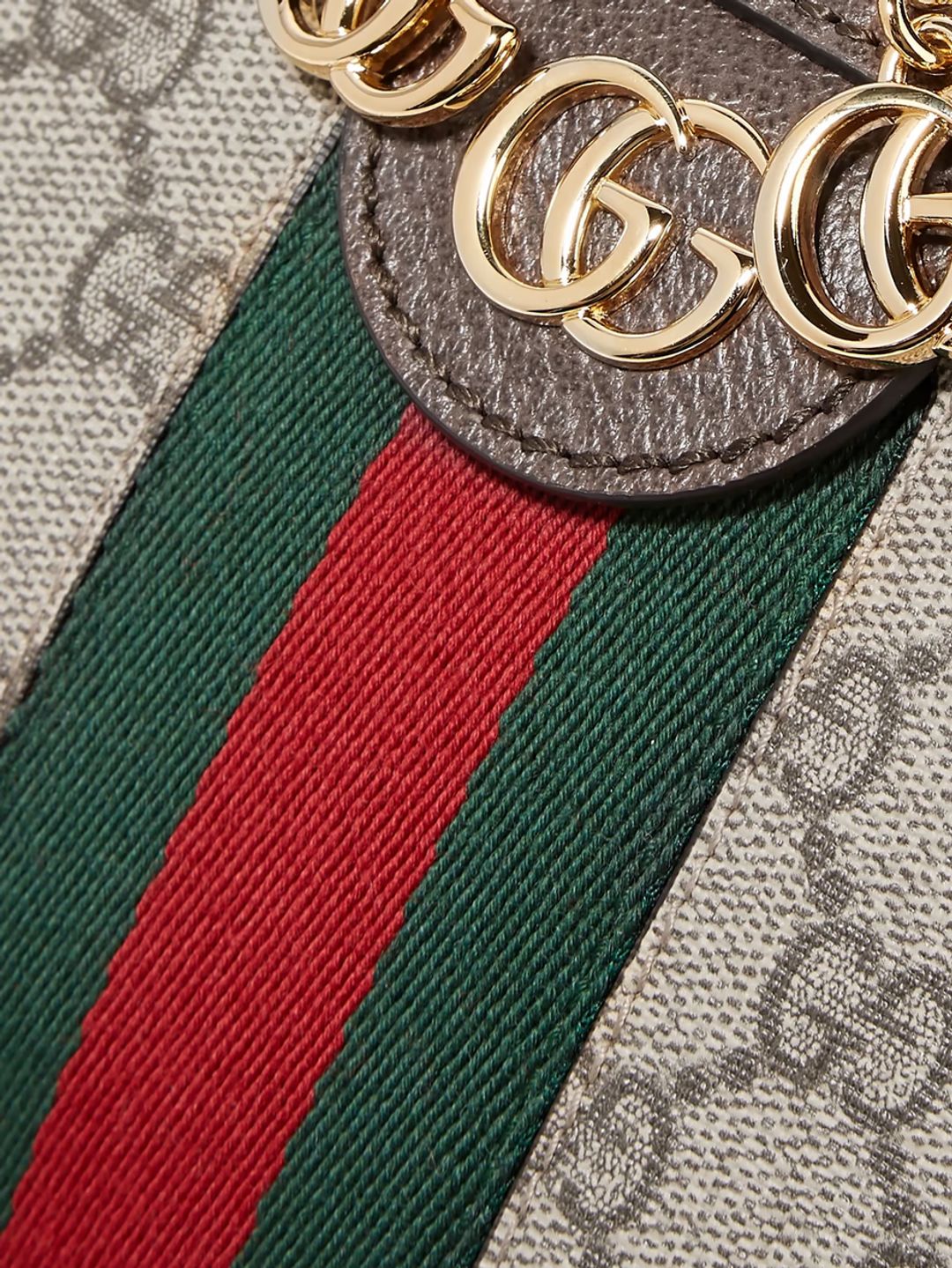 Ophidia textured leather-trimmed printed coated-canvas shoulder bag #3