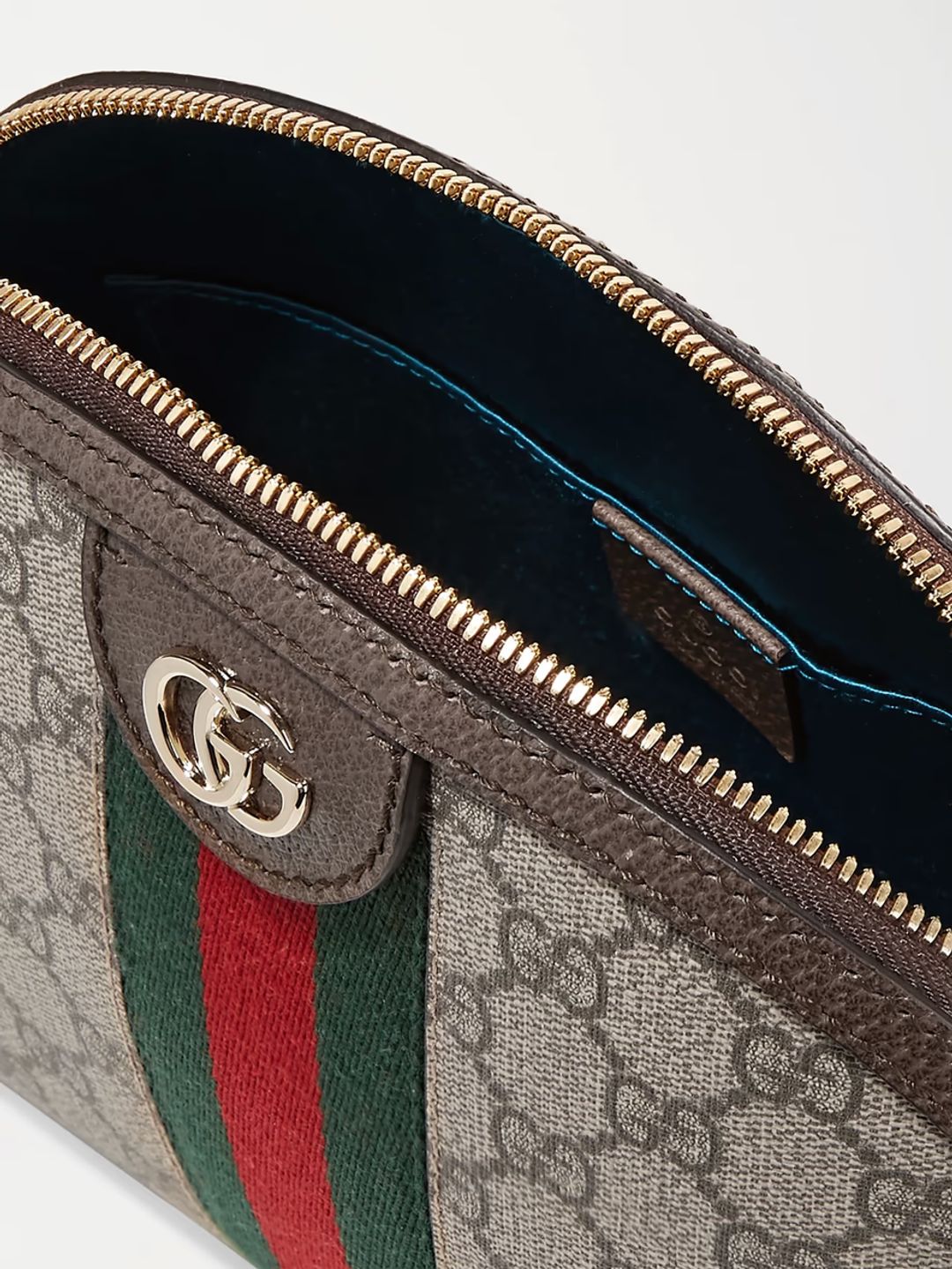 Ophidia textured leather-trimmed printed coated-canvas shoulder bag #2