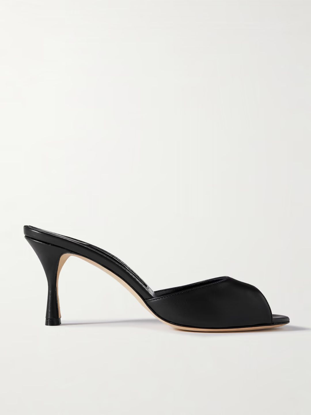Picoux 70mm Square Toe Leather Sandals in Black