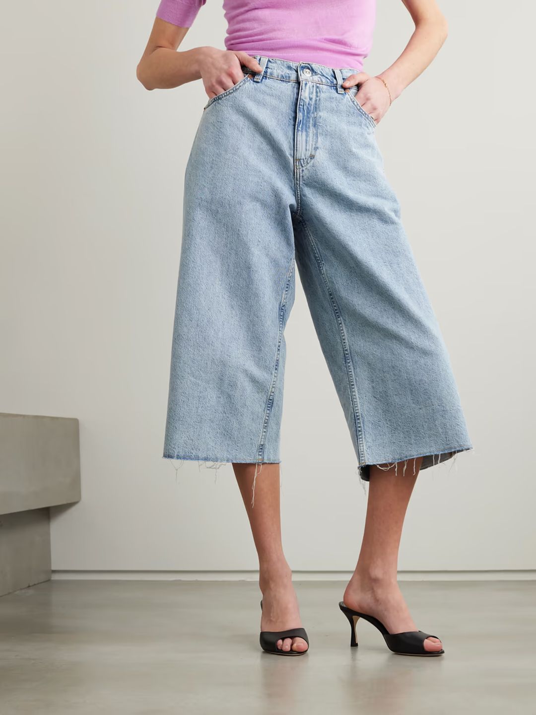 Picoux 70mm Square Toe Leather Sandals in Black