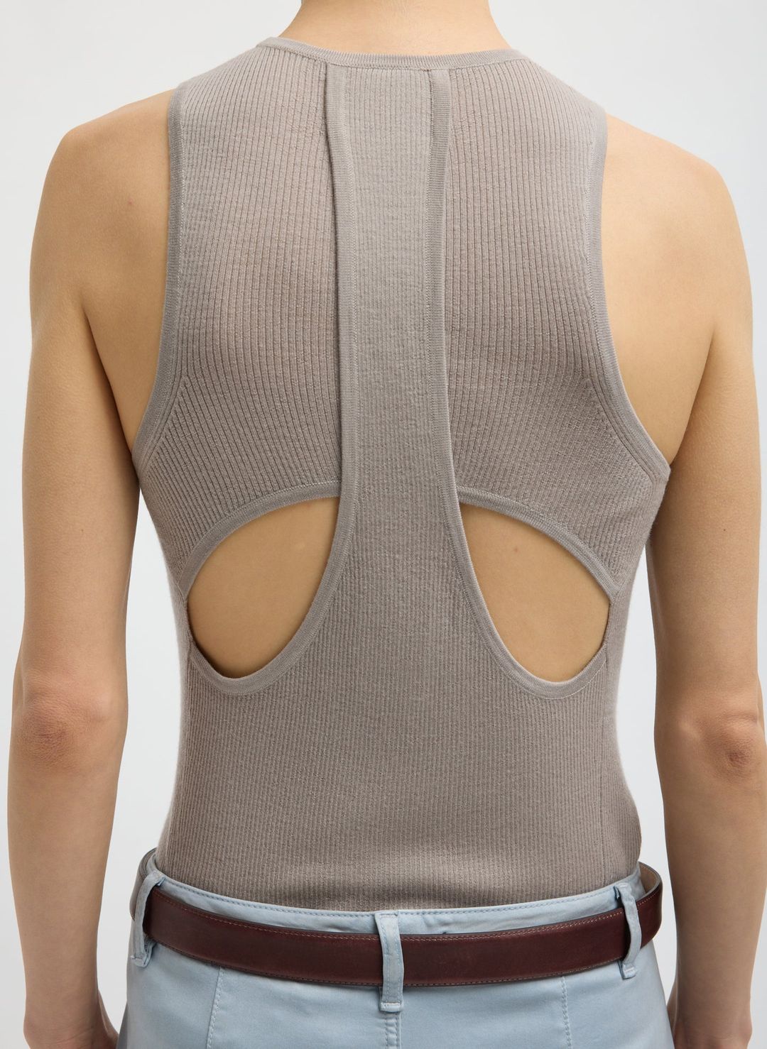 Feather Weight Ribbed Cut Out Tank Top #7