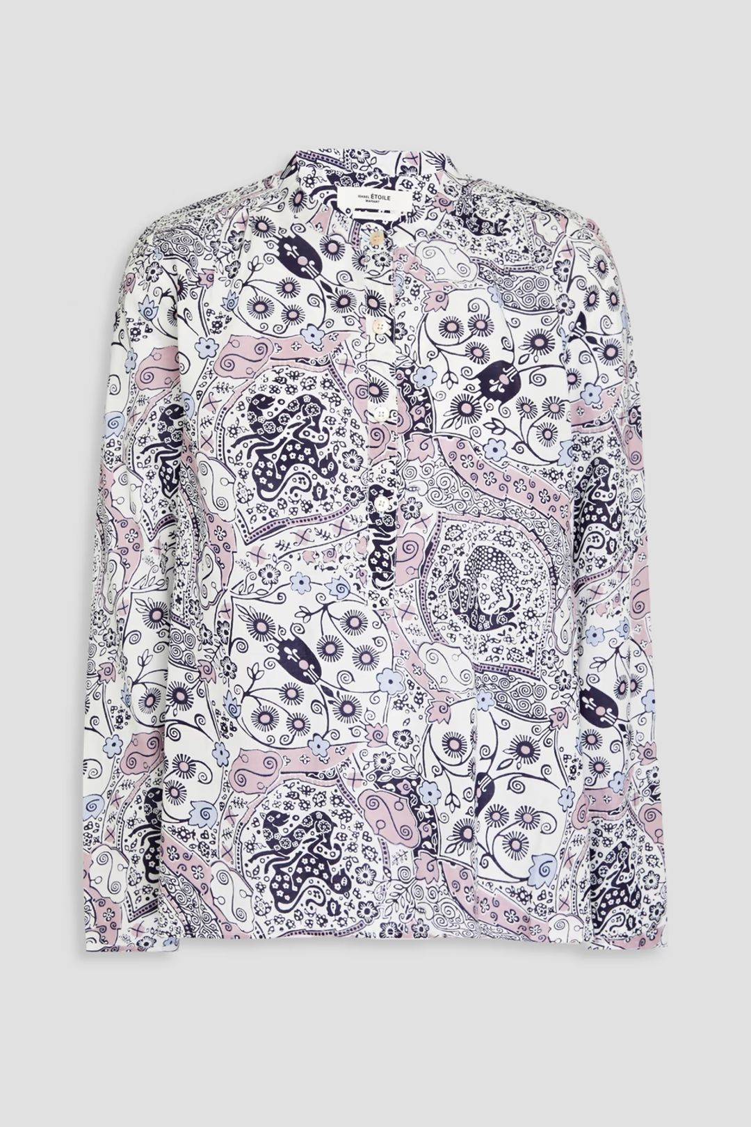 Maria Floral-print Cotton-voile Top In Lilac
