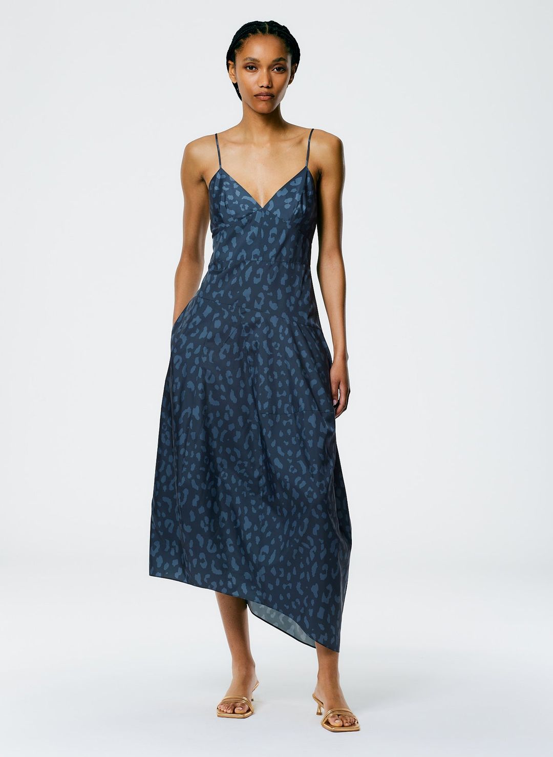 Recycled Sporty Nylon Cheetah Cami Dress