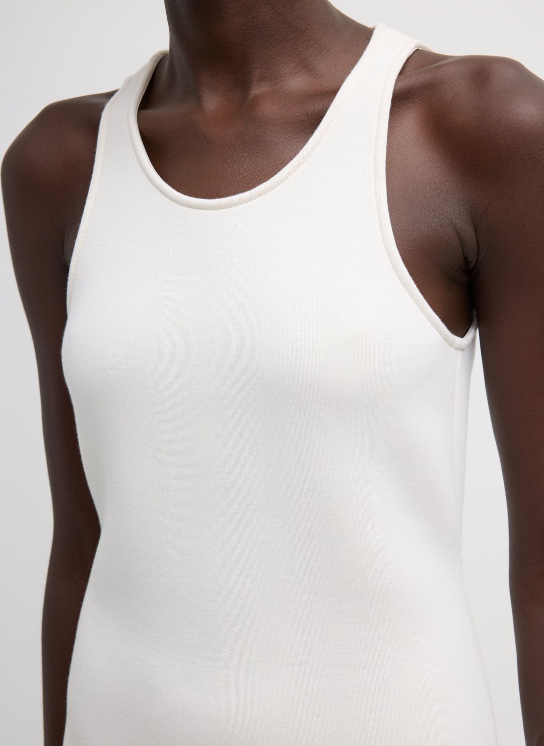 Bonded Viscose Sculpted Sleeveless Tunic Tank #5