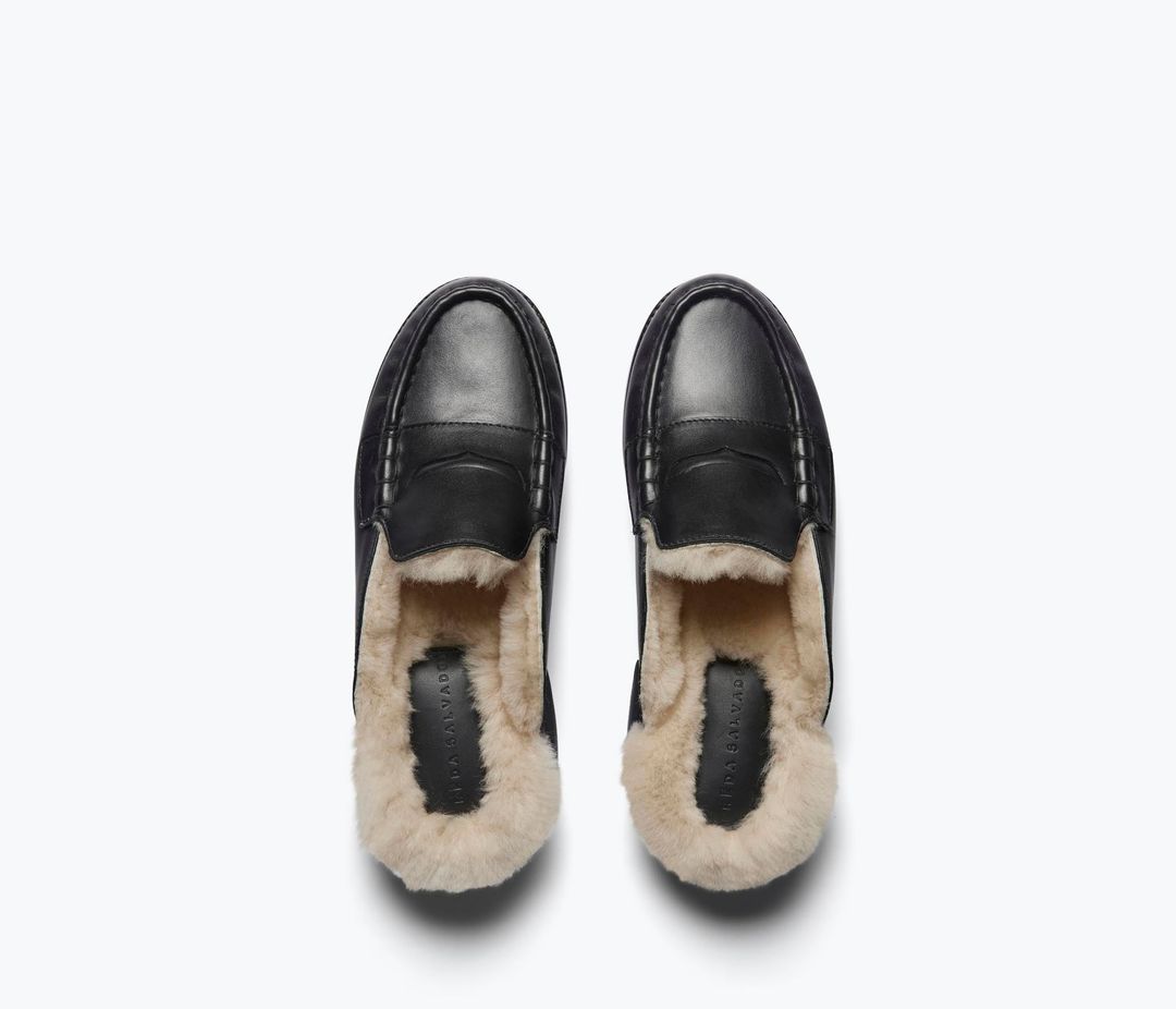 TEMI SHEARLING PENNY LOAFER MULE #7