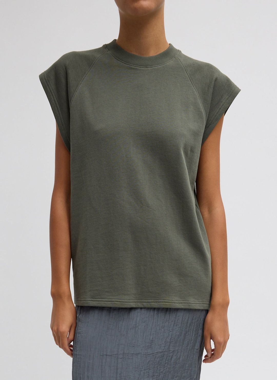 Light Weight Sweatshirting Sleeveless Easy Top