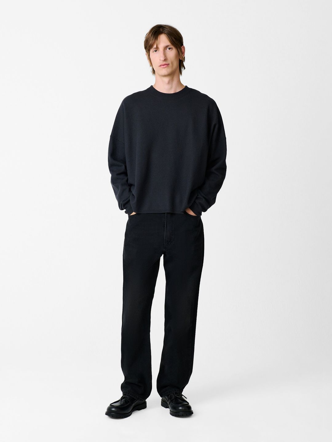 Riso Straight Leg Denim Pant in Washed Black