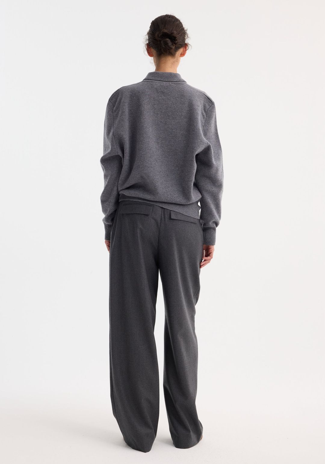 Compact knitted polo | mid grey melange #5