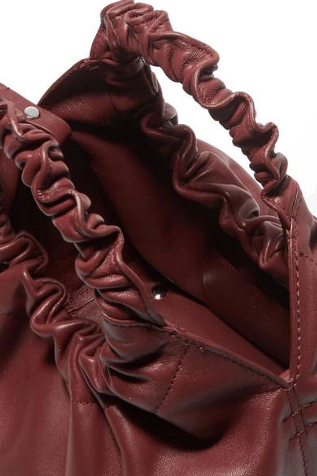Double Circle Small Leather Tote In Burgundy #4