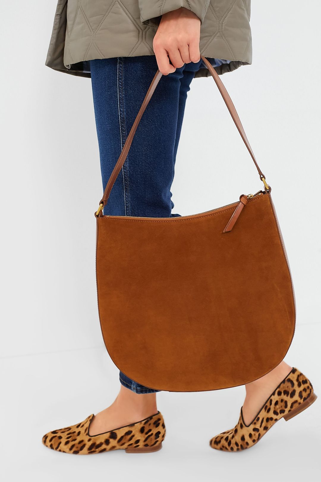 Cacao Split Suede Bowen Hobo Bag #4