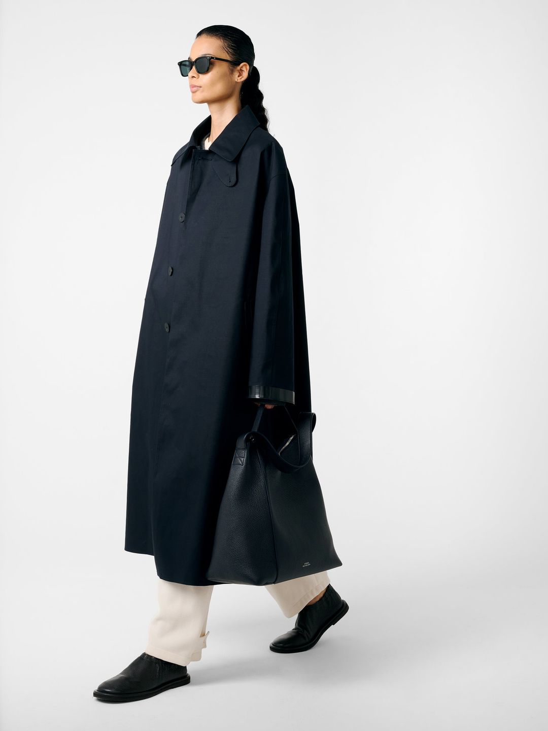 SN x Mackintosh Ettrick Mac Trench Coat in Navy #6