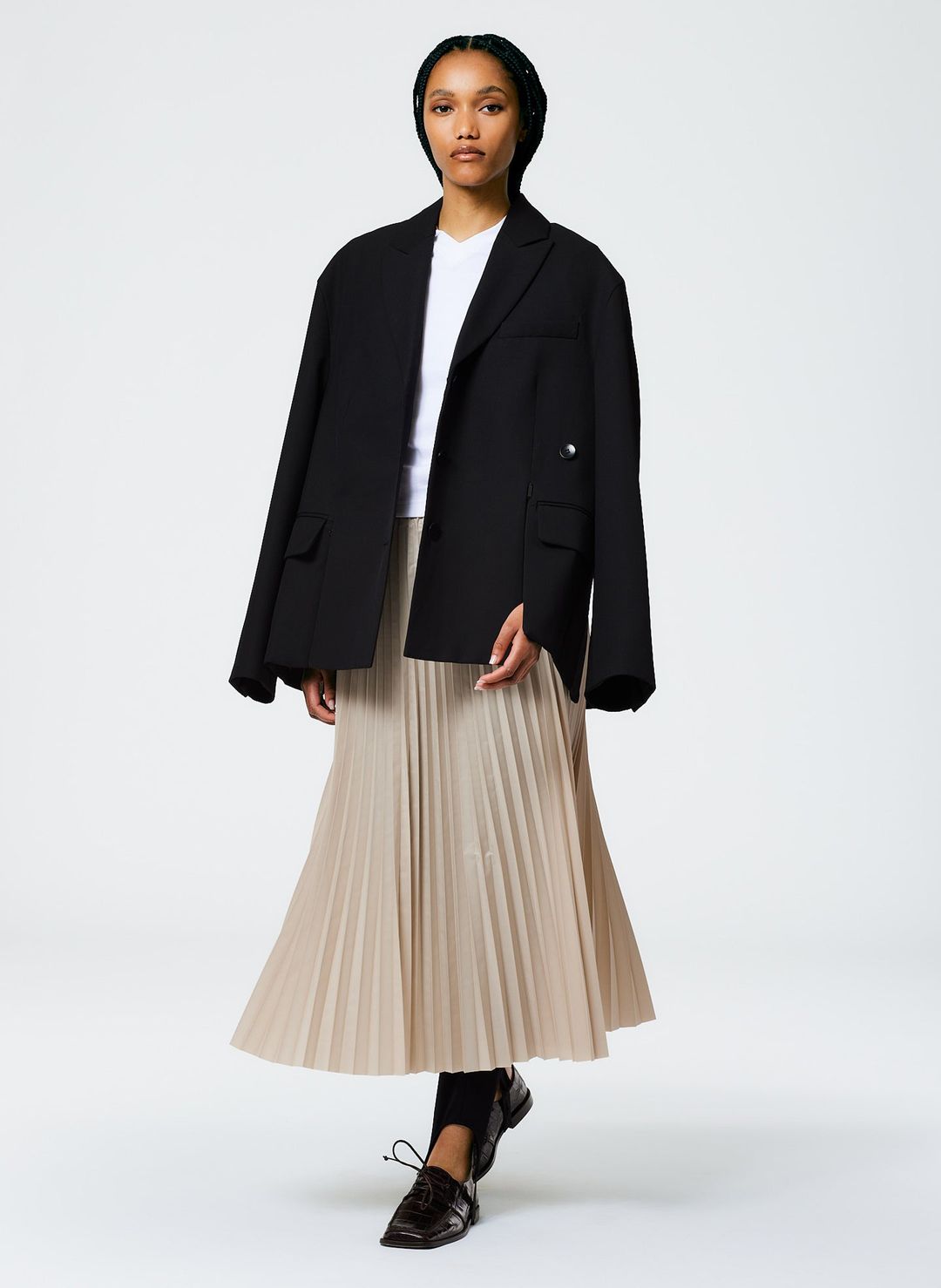 Italian Sporty Nylon Sunray Pleated Pull On Skirt #4