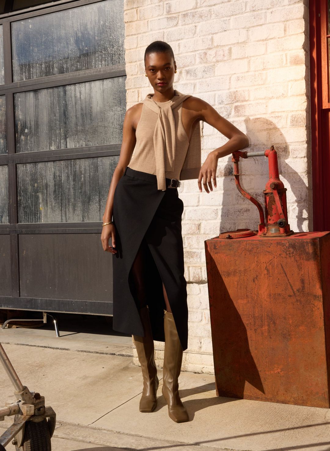 Feather Weight Ribbed Cut Out Tank Top