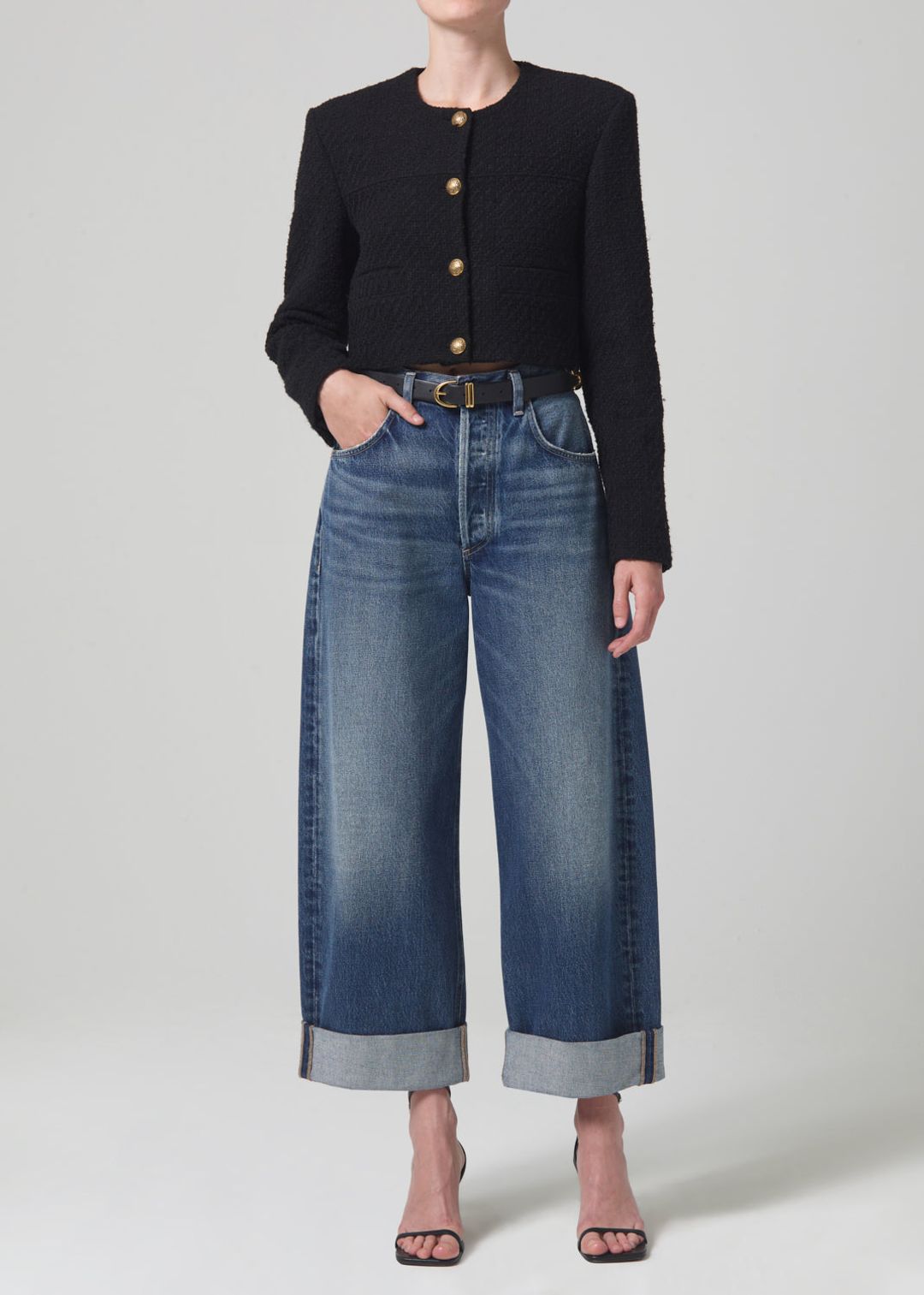 Pia Cropped Jacket in Black #6