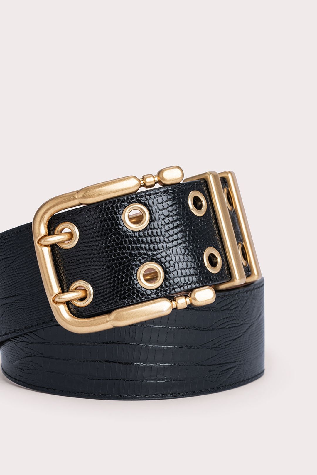 Duo Black Lizard Embossed Leather #3