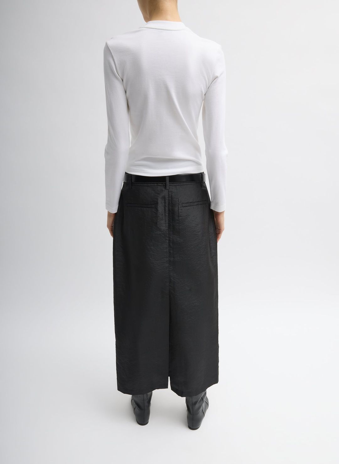 Crispy Nylon Maxi Skirt #4