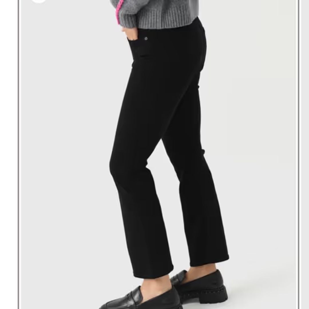 Demy Cropped Flare Jeans Black