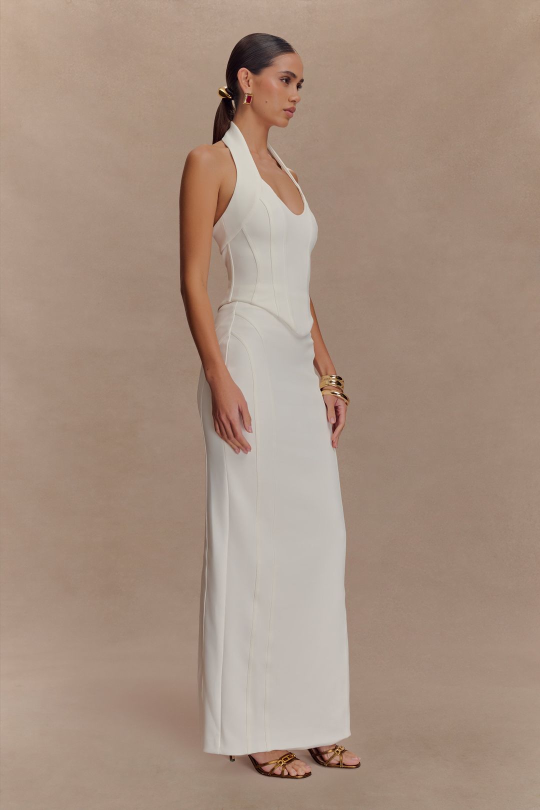 Meadow Corset Halter Top - White #4