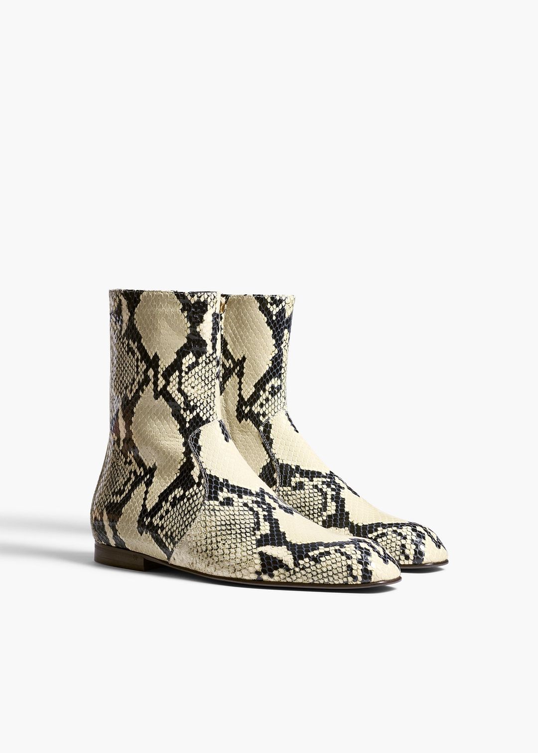Colt Ankle Boot in Natural Python-Embossed Leather