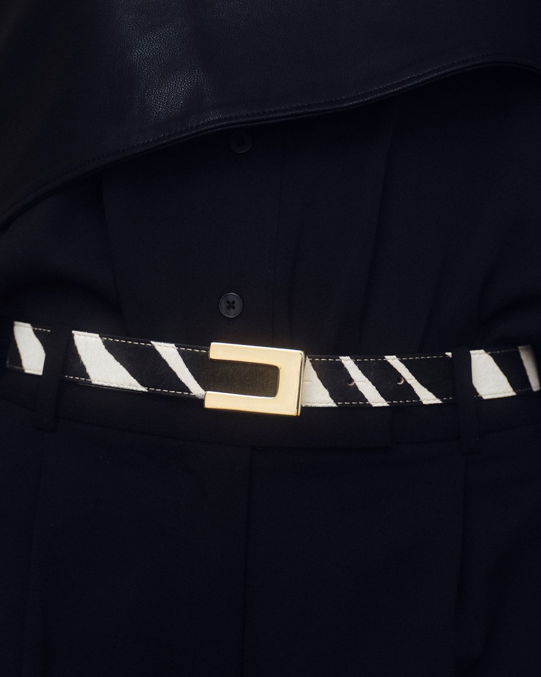 NATE CALF-HAIR LEATHER BELT #10