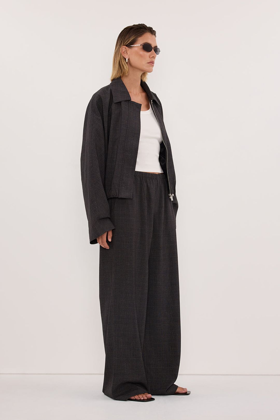 MARCO GREY PLAID BOMBER JACKET #3