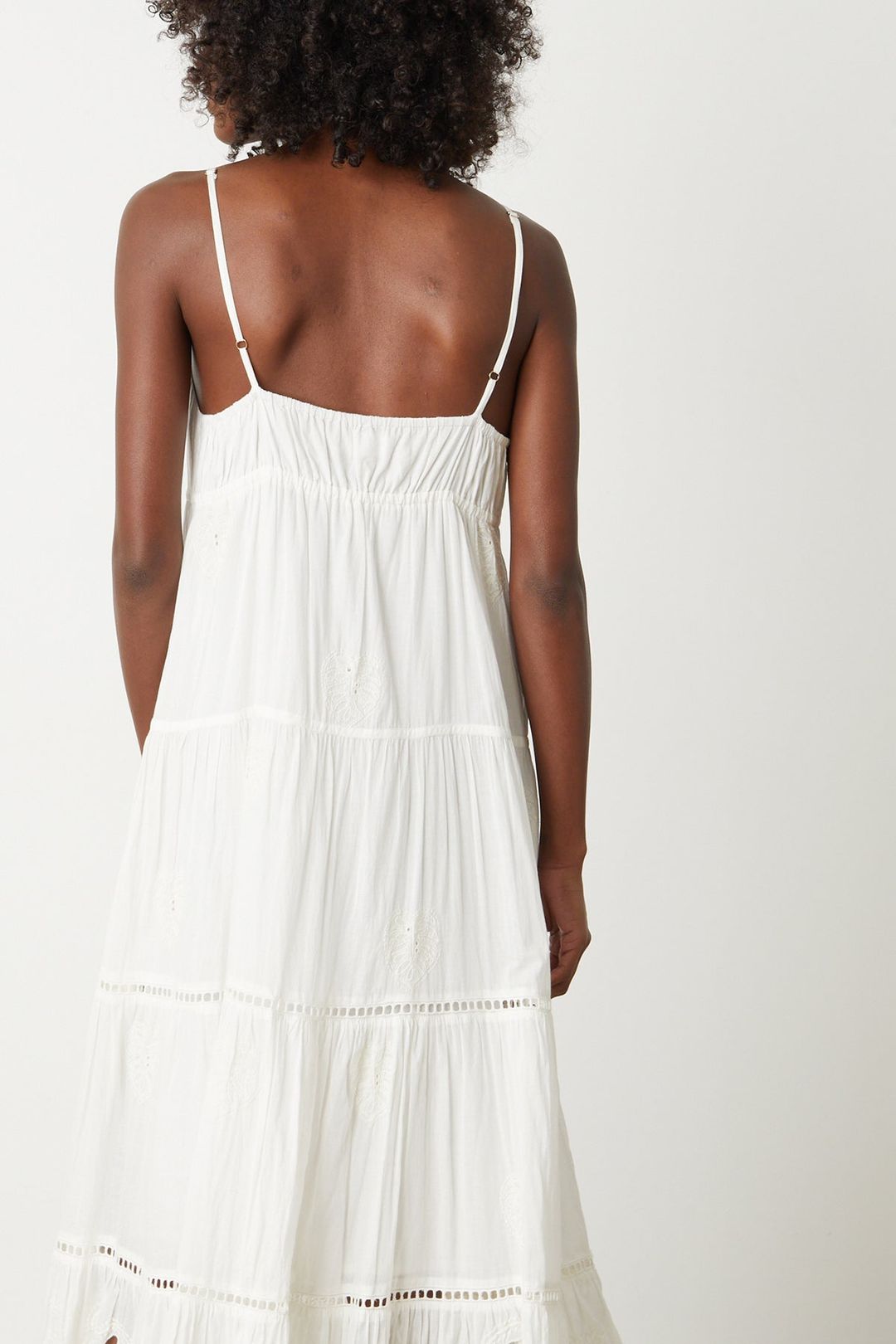 MICHELLE EMBROIDERED COTTON MAXI DRESS