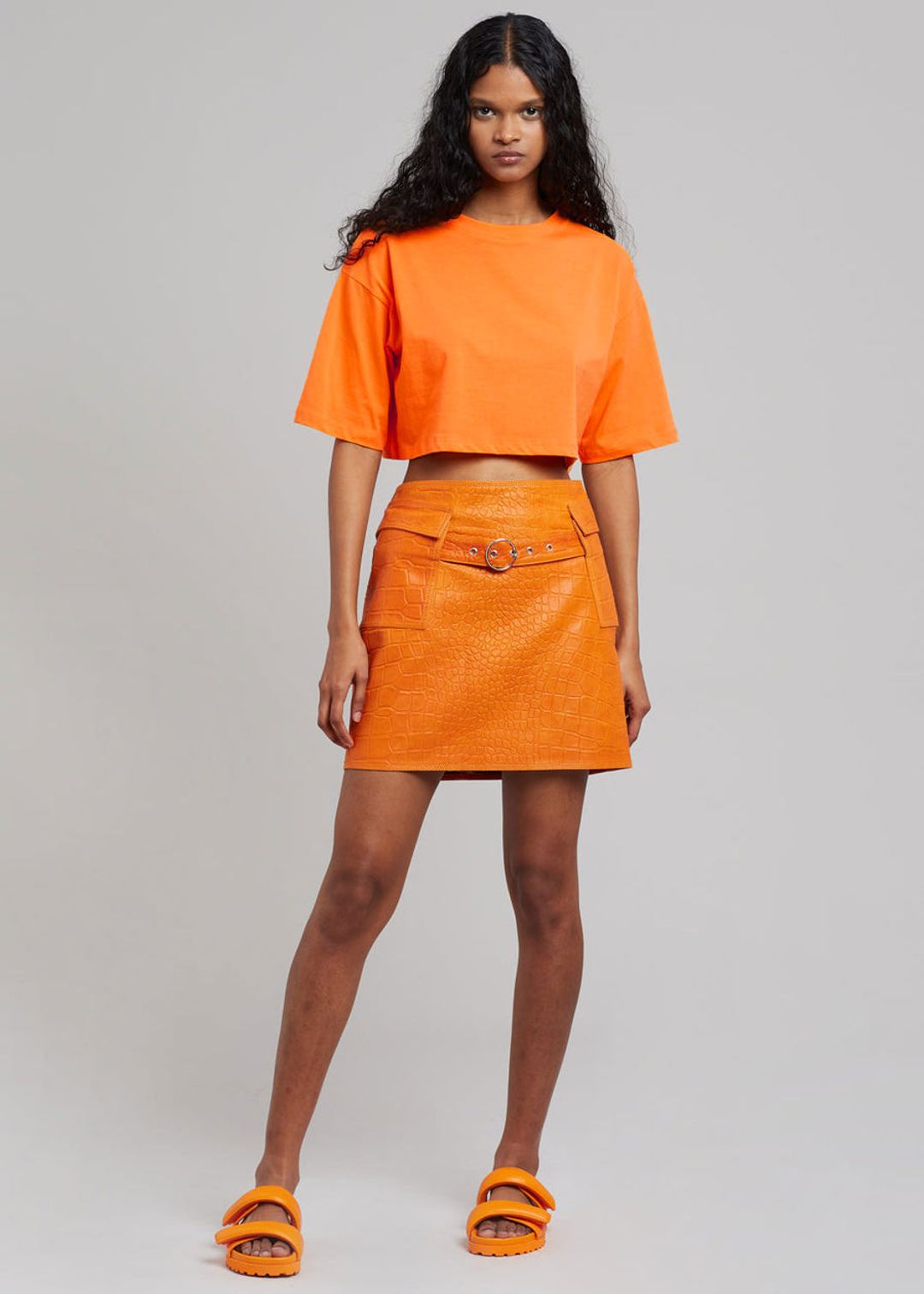 Karina Cropped T-Shirt - Orange