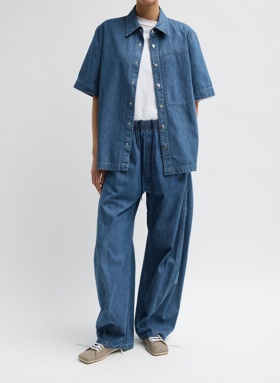 Summer Denim Classic Wash Camp Shirt