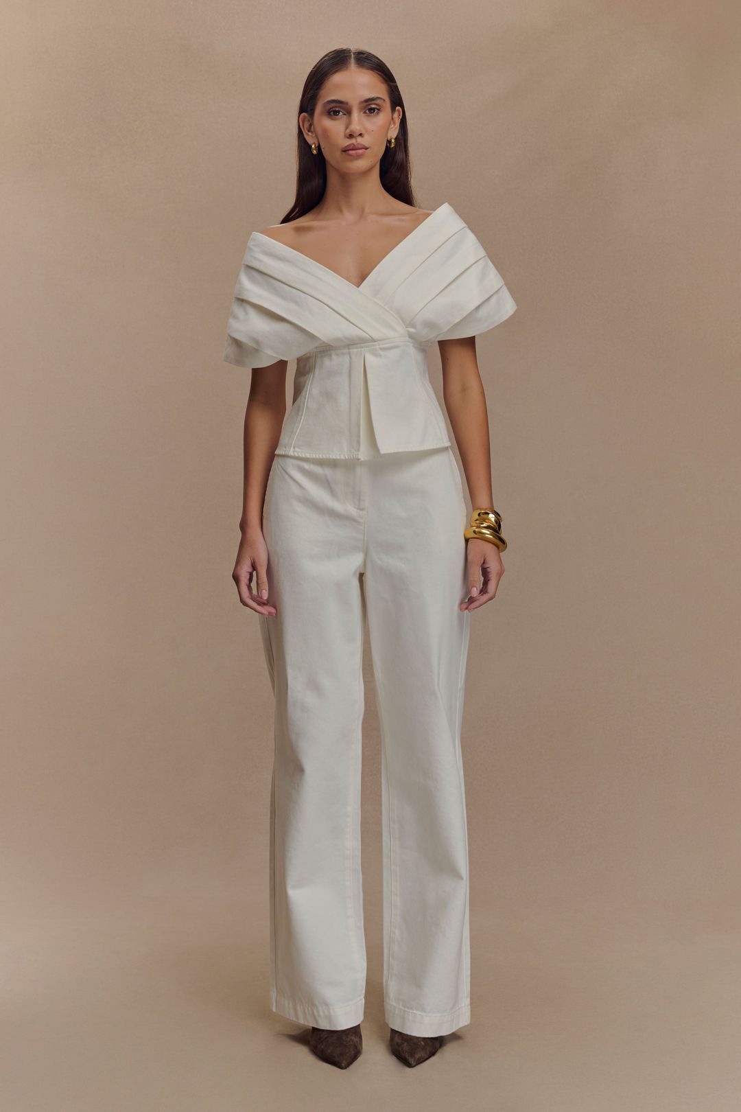 Rayne Wide Leg Denim Jeans - White #4