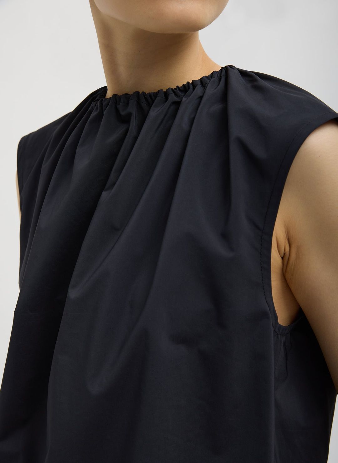 Nylon Shirred Neck Top #8