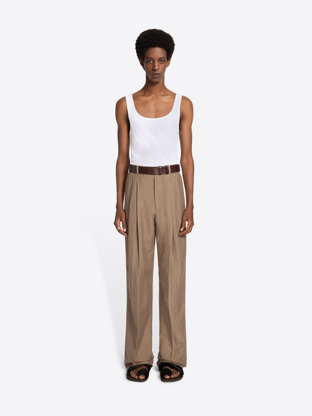 Linen straight pants #6