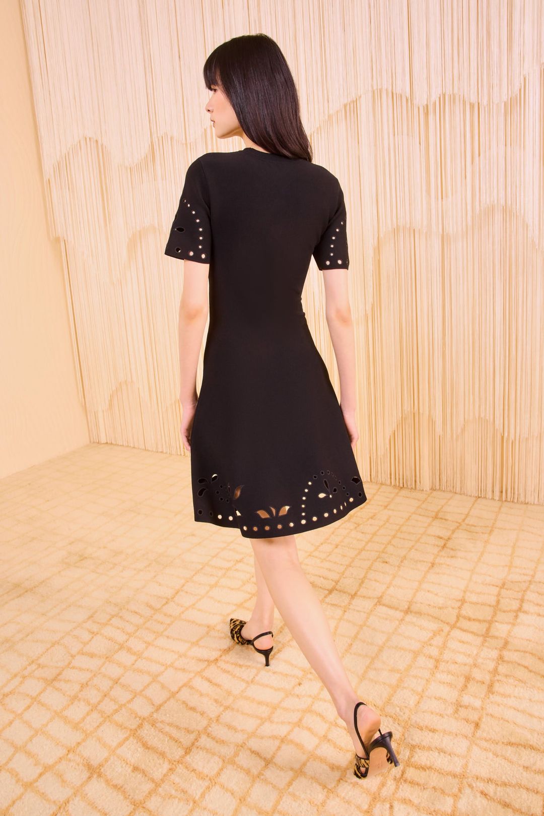 Fania Short Sleeve Knit Mini Dress - Noir #4