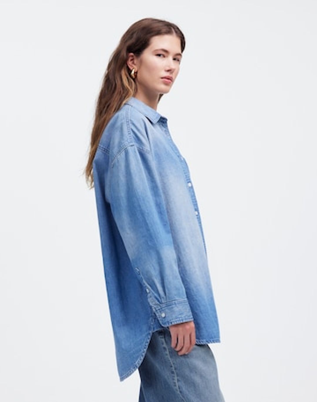 denim oversized button-up shirt #3