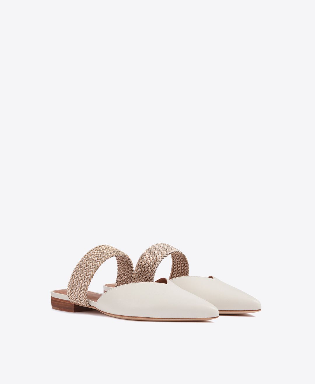 Maisie Flat - Cream Leather Flat Pump