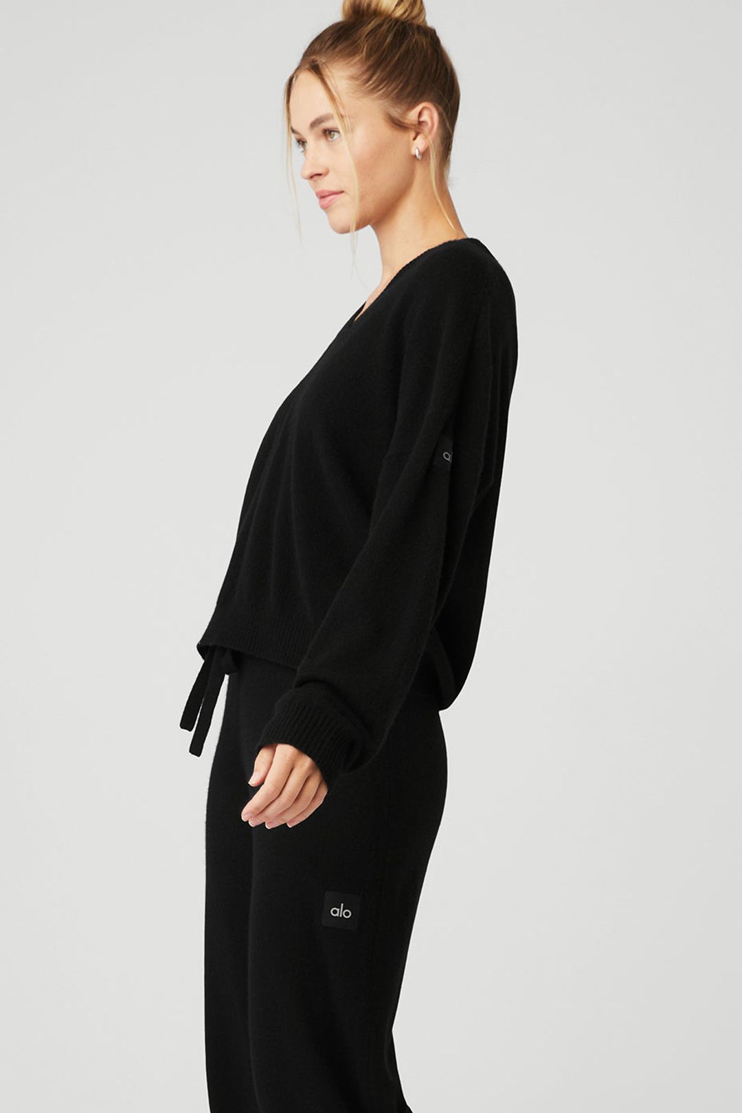 Cashmere Jet Set V-Neck Pullover - Black #3