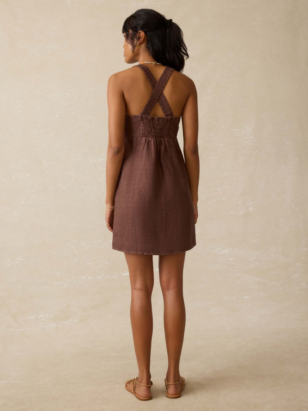 August Linen Dress - Cocoa #5