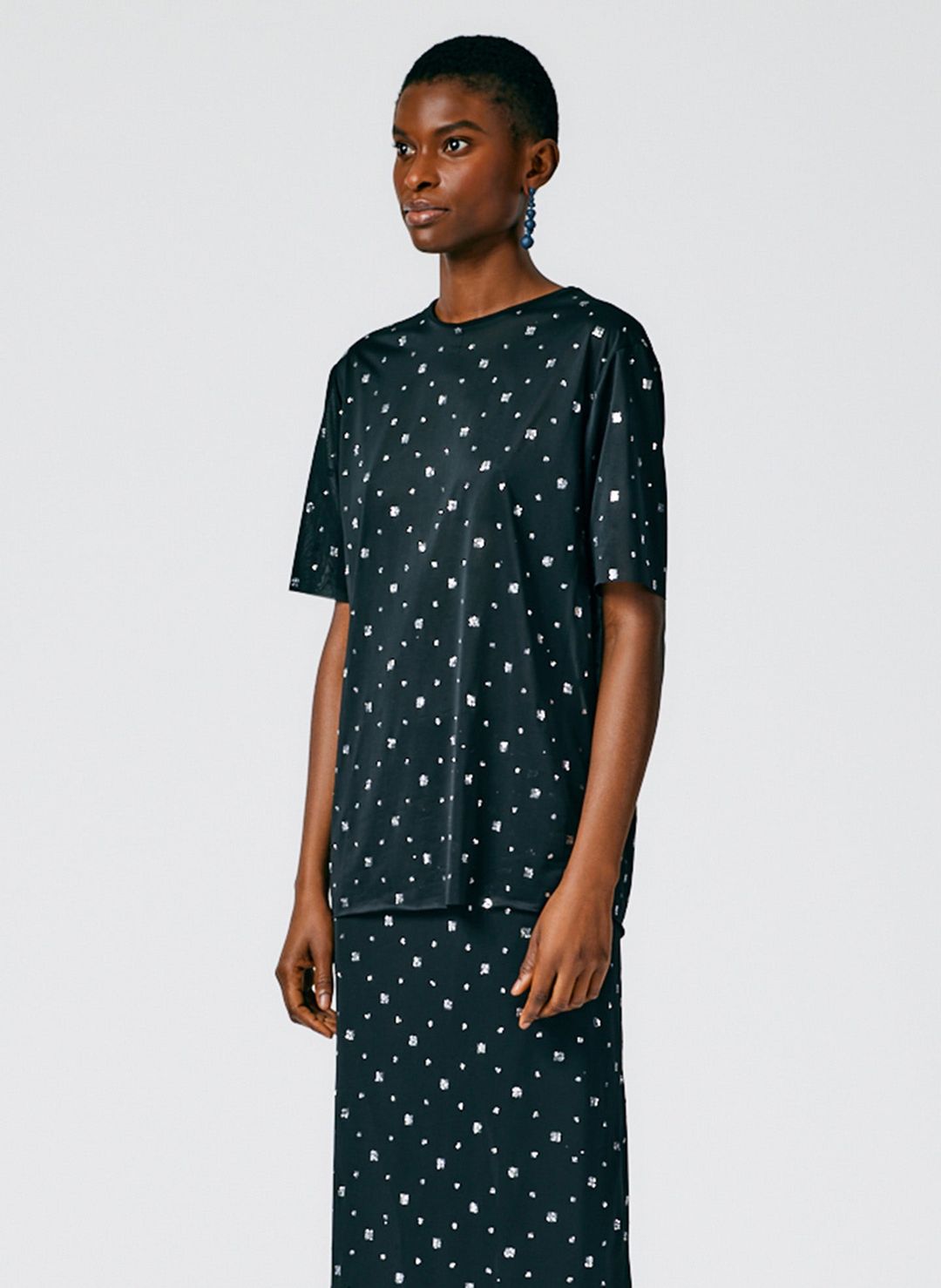 Sheer Metallic Speckle Easy T-Shirt #3