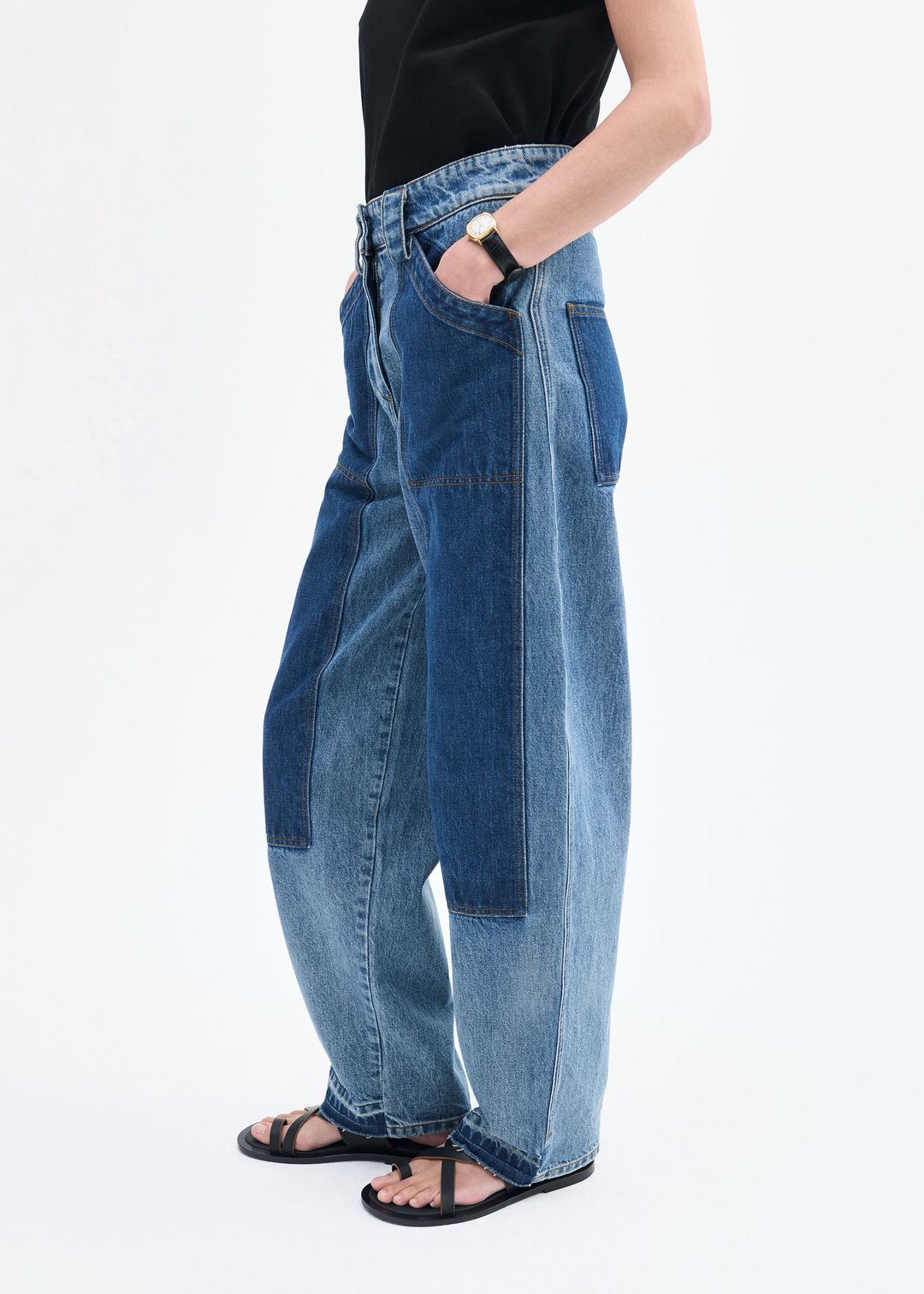 Patchwork Pant in Denim - Indigo