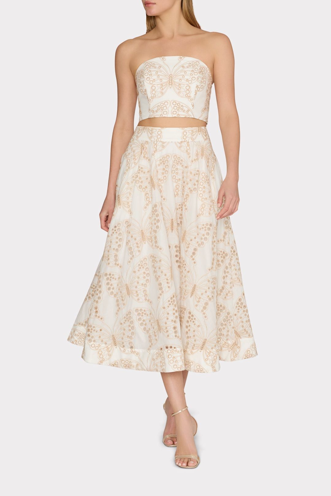 Butterfly Eyelet Strapless Crop Top