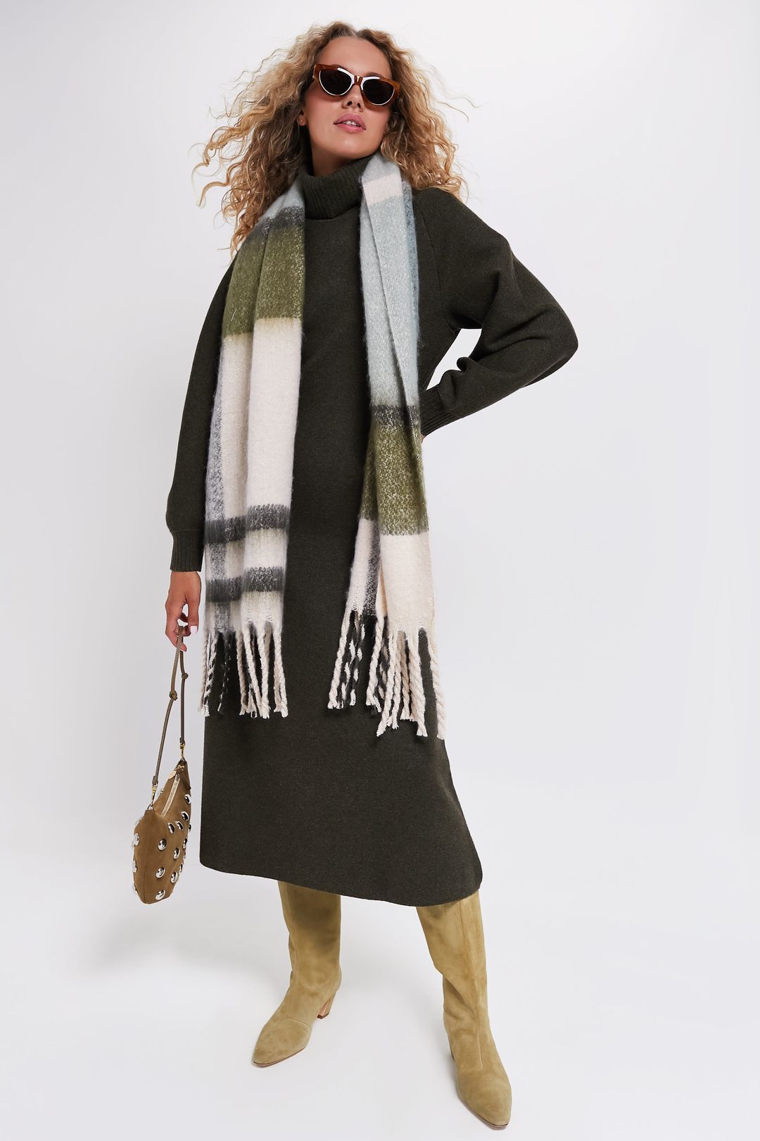 Moss Green Torie Sweater Dress #2