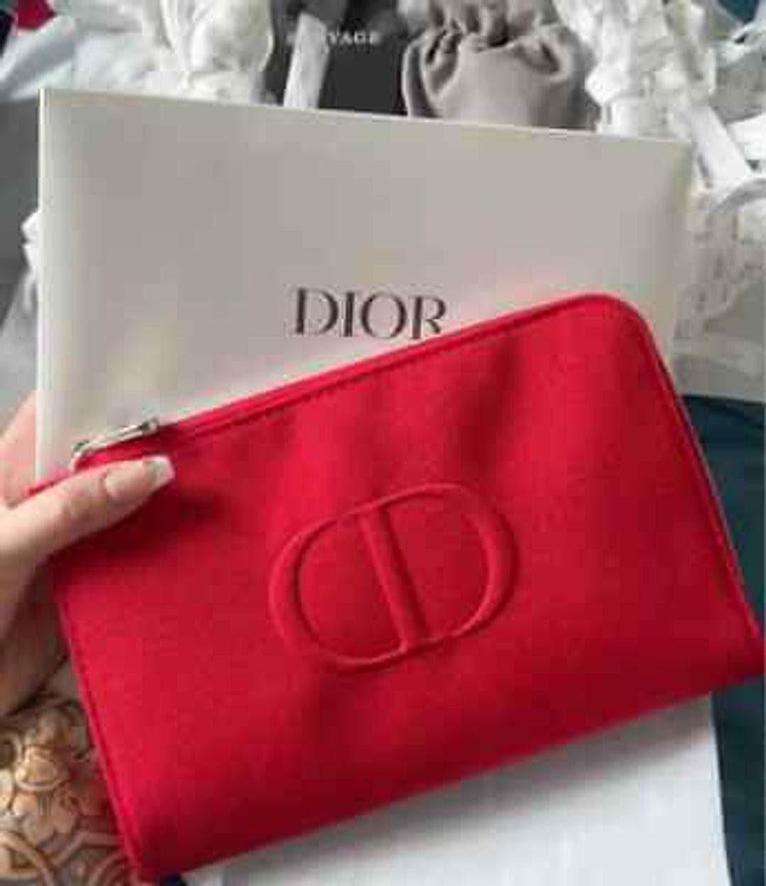 CD Expandable Canvas Clutch Makeup Pouch Cosmetic Bag #6