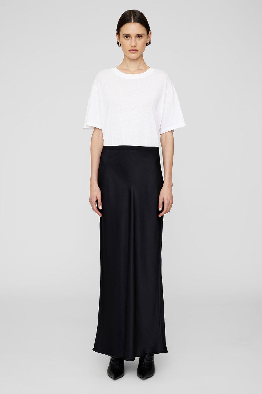 Bar Silk Maxi Skirt - Black