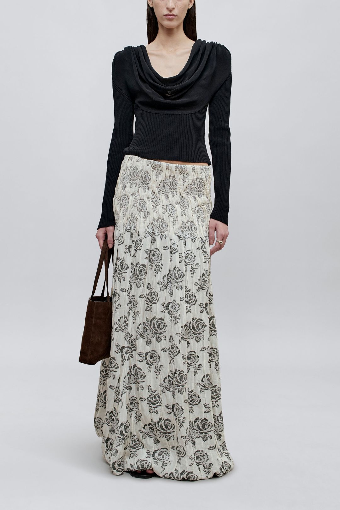 Michele Cowl Neck Sweater in Cotton Nylon