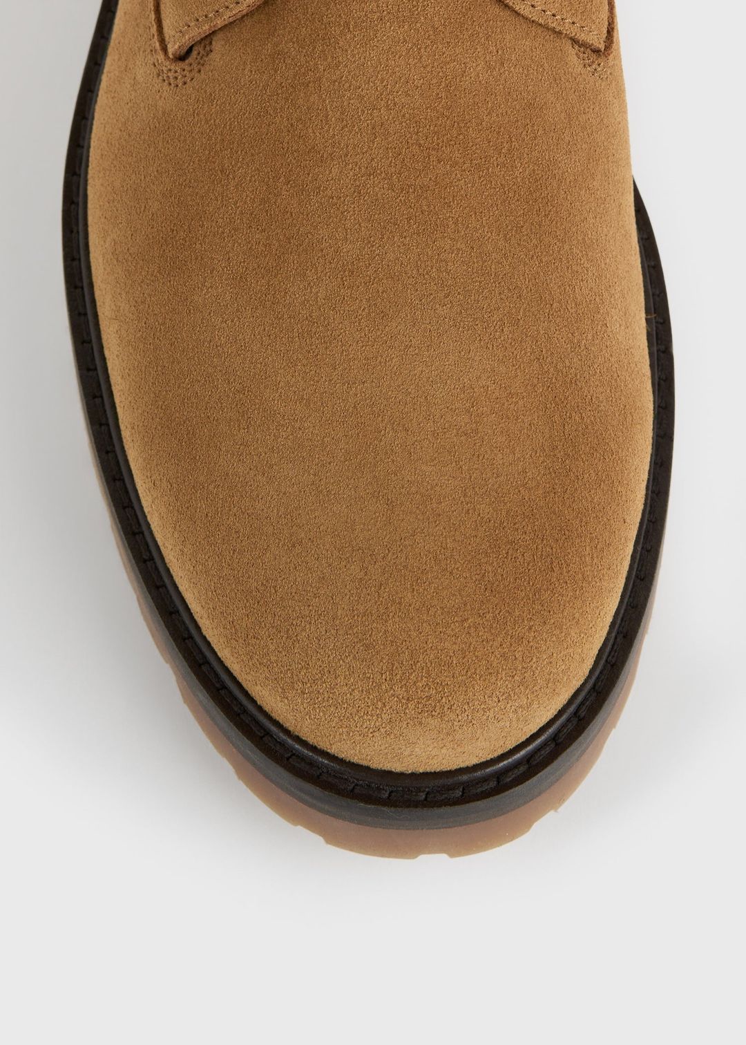 Lace-up suede boots ochre #7