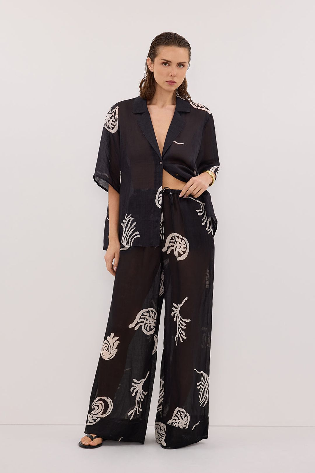 POSITANO BLACK RAMIE SHIRT