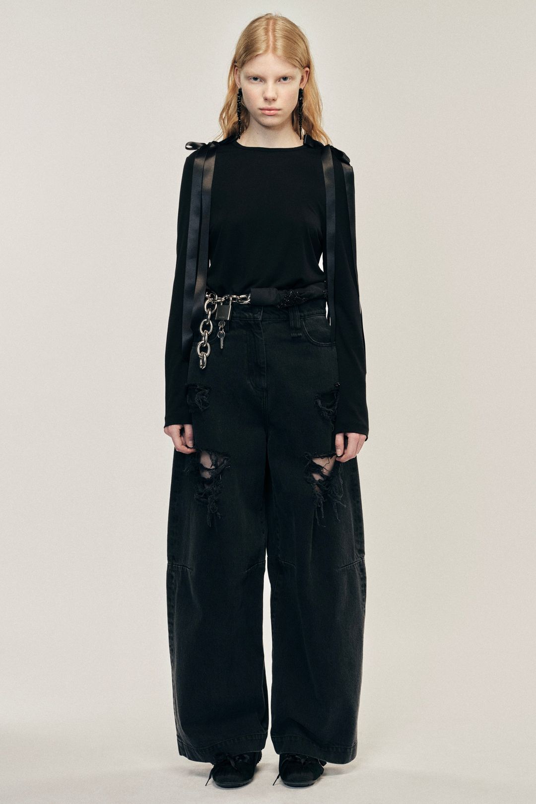 Embellished Wide Leg Puddle Jeans