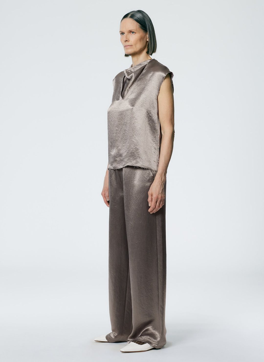 Sion Satin Wide Leg Pull On Pant #3