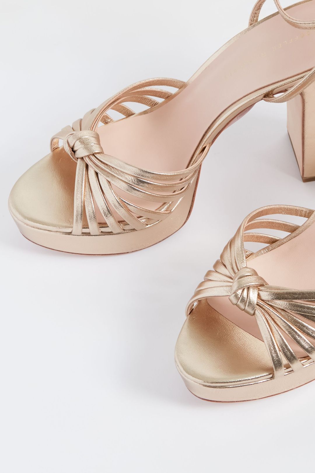 Champagne Nappa Rivka Platform Heels #4