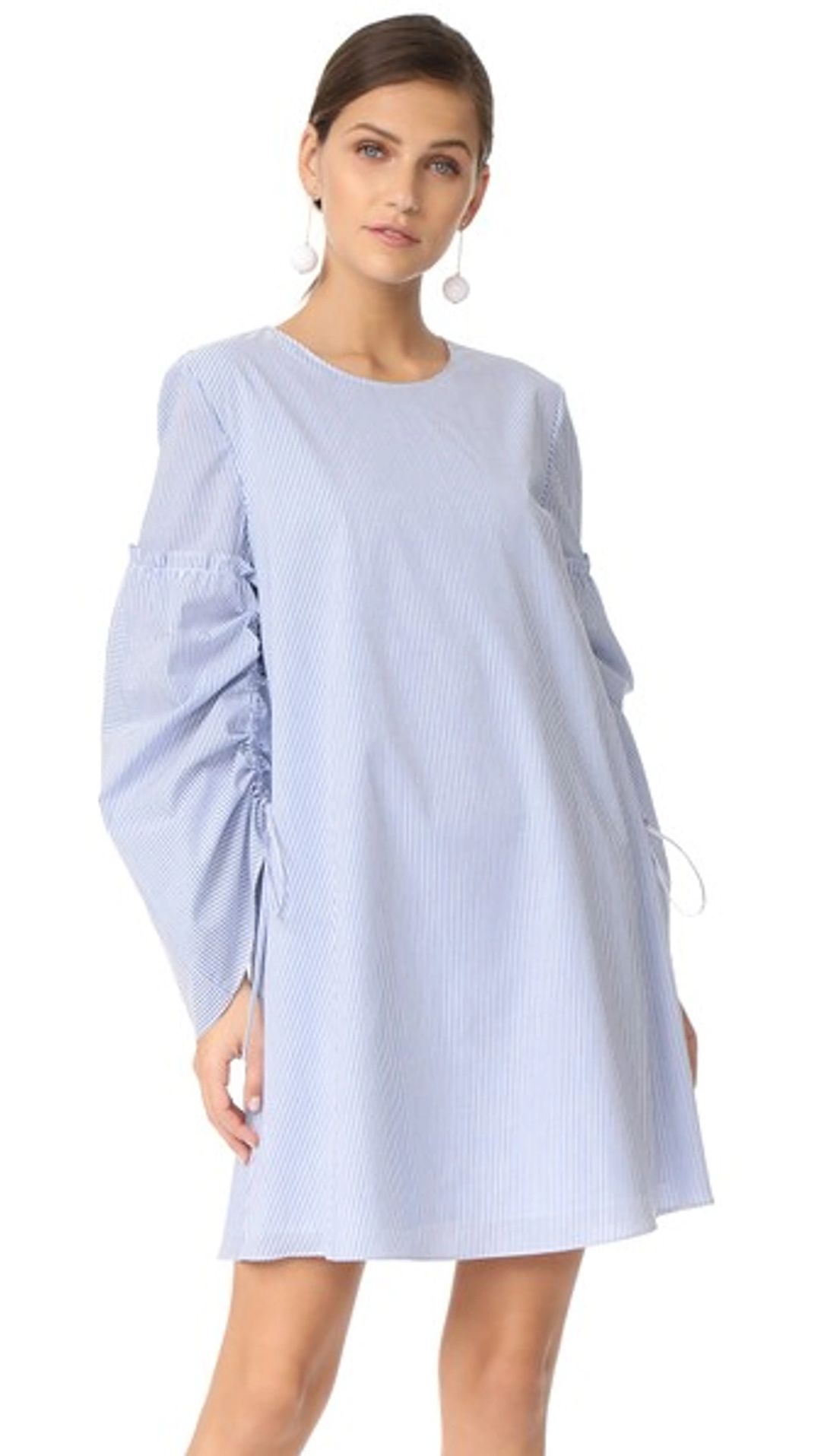 Elliot Stripe Trapeze Dress In Blue Multi